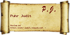 Puhr Judit névjegykártya